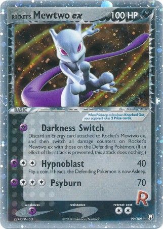 Pokemon Japanese Rocket's Mewtwo MINT store w/ FAT SWIRL